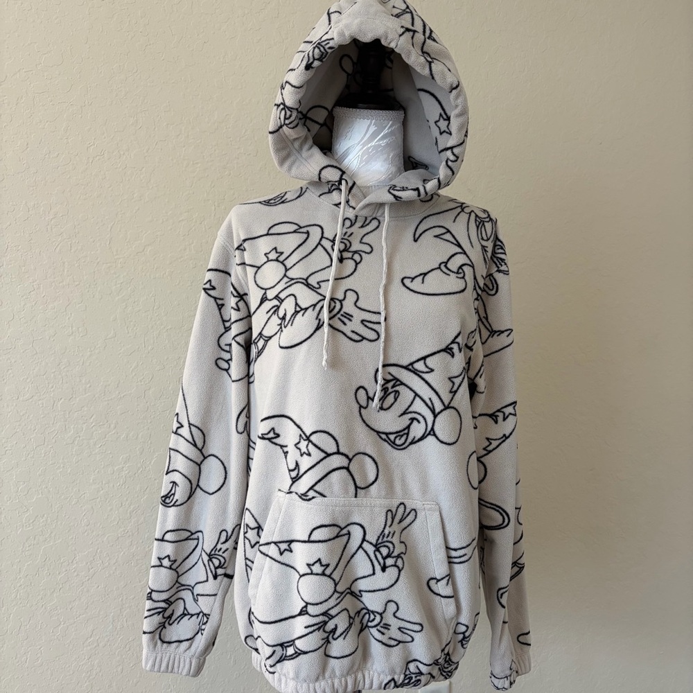 H&M Disney Wizard Mickey‎ Mouse Cream Fleece Hoodie XS - Picture 3 of 15